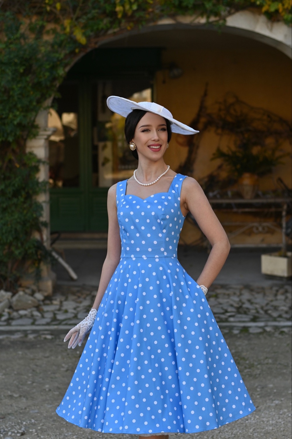Marlene Polka Dot Swing Dress in Extended Sizing